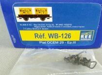 REE WB-126 Ho Sncf Low-sided Flat Wagon 2-Axles Ocem 29 JHO 103210 & 2 Containers Bailly Mint in Box