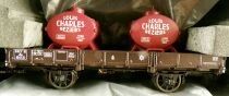 REE WB-128 Ho Sncf Low-sided Flat Wagon 2-Axles Ocem 29 JHO 104151 & 2 L. Charles Tanks Mint in Box