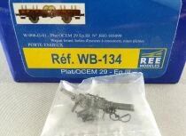 REE WB-134 Ho Sncf Low-sided Flat Wagon 2-Axles Ocem 29 JHO 105099 Axles Carrier Mint in Box