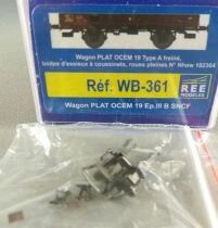 REE WB-361 Ho Sncf Low-sided Flat Wagon 2-Axles Ocem 19 Type A NhowJHO 102364 Mint in Box