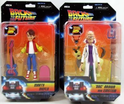 Retour vers le Futur : la s�rie anim�e - NECA - Set de 2 figurines : Marty McFly & Doc Brown with Einstein