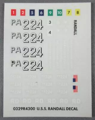 Revell - 0329 H-329 U.S.S. Randall PA 224 1/376 Decals Sheet