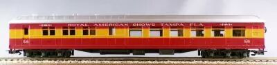 Rivarossi 2704/0 Ho Royal American Show Tamp Fla Circus Pullman Coach #56 Red & Yellow Full Interior no Box