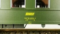 Rivarossi R2452 Ho Sncf Coffret 3 Voitures Type 36 ex DRG B9 2&deg; Cl  A3B5 1&deg;/2&deg; Cl D Fourgon Neuves Boite