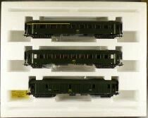 Rivarossi R2452 Ho Sncf Coffret 3 Voitures Type 36 ex DRG B9 2&deg; Cl  A3B5 1&deg;/2&deg; Cl D Fourgon