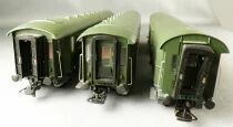 Rivarossi R2452 Ho Sncf Coffret 3 Voitures Type 36 ex DRG B9 2&deg; Cl  A3B5 1&deg;/2&deg; Cl D Fourgon
