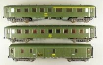 Rivarossi R2452 Ho Sncf Set of 3 Type 36 ex DRG Car B9 2&deg; Cl  A3B5 1&deg;/2&deg; Cl D Van Mint in Box