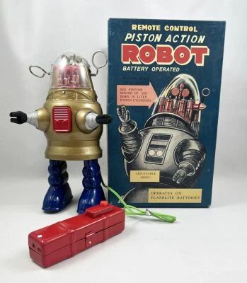Robot - Battery Operated Remote Control Tin Robot - Robot \'\'Robby\'\' (Ha Ha Toy) TR2051
