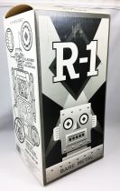 Robot - Battery Operated Tin Robot - Robot One R-1 (Rocket USA) Bare Metal 