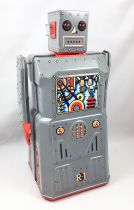 Robot - Battery Operated Tin Robot - Robot One R-1 (Rocket USA) Grey