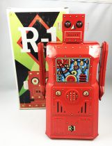 Robot - Battery Operated Tin Robot - Robot One R-1 (Rocket USA) Red