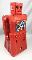 Robot - Battery Operated Tin Robot - Robot One R-1 (Rocket USA) Red