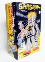 Robot - Battery Operated Tin Robot - Smoking Space Man (Ha Ha Toys) black