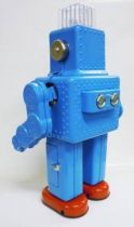 Robot - Battery Operated Tin Robot - Smoking Space Man (Ha Ha Toys) Blue