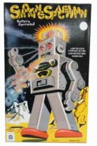 Robot - Battery Operated Tin Robot - Smoking Space Man (Ha Ha Toys) Blue