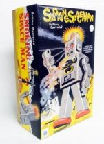 Robot - Battery Operated Tin Robot - Smoking Space Man (Ha Ha Toys) grey