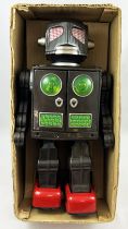 Robot - Battery Operated Walking Tin Robot - Attacking Martian (Horikawa Japan Box 1967) Black Version