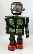Robot - Battery Operated Walking Tin Robot - Attacking Martian (Horikawa Japan Box 1967) Black Version