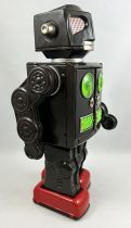 Robot - Battery Operated Walking Tin Robot - Attacking Martian (Horikawa Japan Box 1967) Black Version