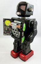 Robot - Battery Operated Walking Tin Robot - Attacking Martian (Horikawa Japan Box 1967) Black Version