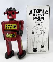 Robot - Mechanical Walking Tin Robot - Atomic Robot Man Red (St.John Tin Toy)