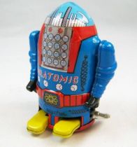 Robot - Mechanical Walking Tin Robot - Cragstan Mr. Atomic (Ha Ha Toy) Blue