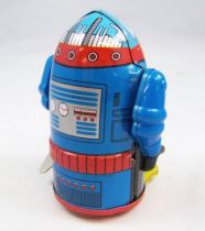 Robot - Mechanical Walking Tin Robot - Cragstan Mr. Atomic (Ha Ha Toy) Blue