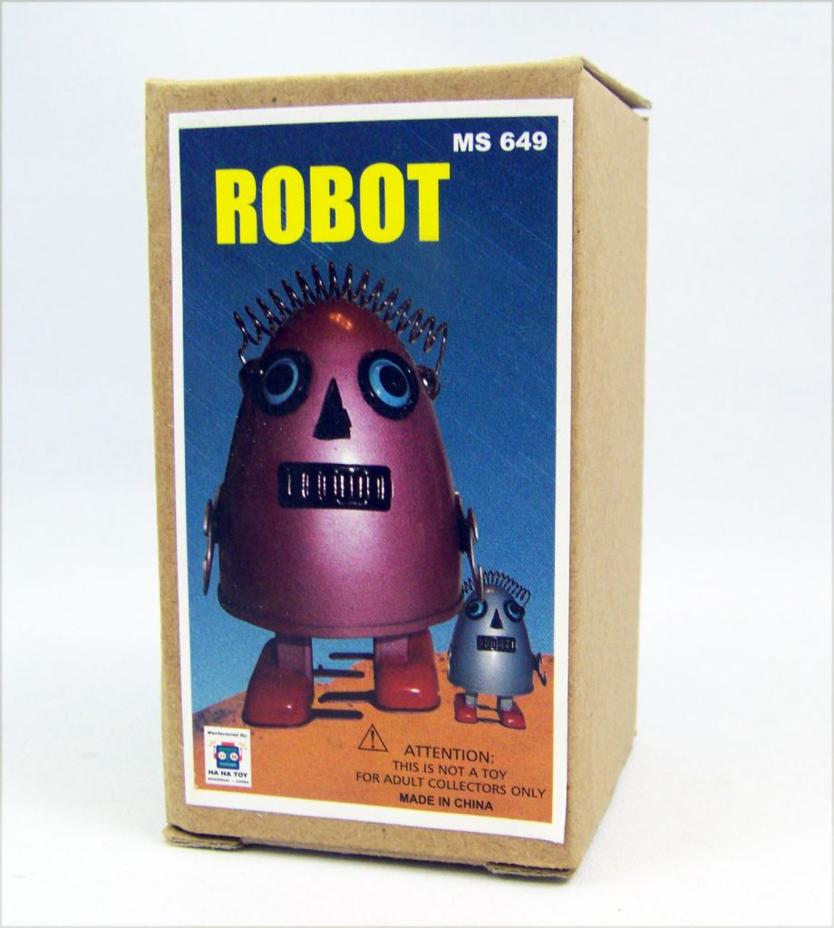 Robot - Mechanical Walking Tin Robot - Egg Robot Grey (Ha Ha Toy) MS649