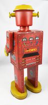 Robot - Mechanical Walking Tin Robot - Giant Atomic Robot Man Red (St.John Tin Toy)
