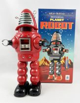 Robot - Mechanical Walking Tin Robot - Planet Robot (sparkling) Red Ha Ha Toy MS430R