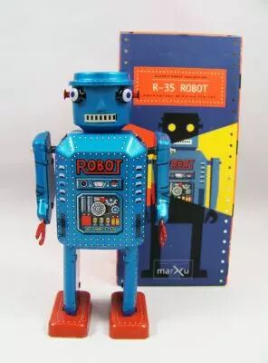Robot - Robot Marcheur M�canique en T�le - R-35 Robot (St.John Tin Toy) 01