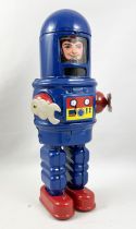 Robot - Mechanical Walking Tin Robot - Robby Robot \ Blue Astronaut\  (sparkling) MS427