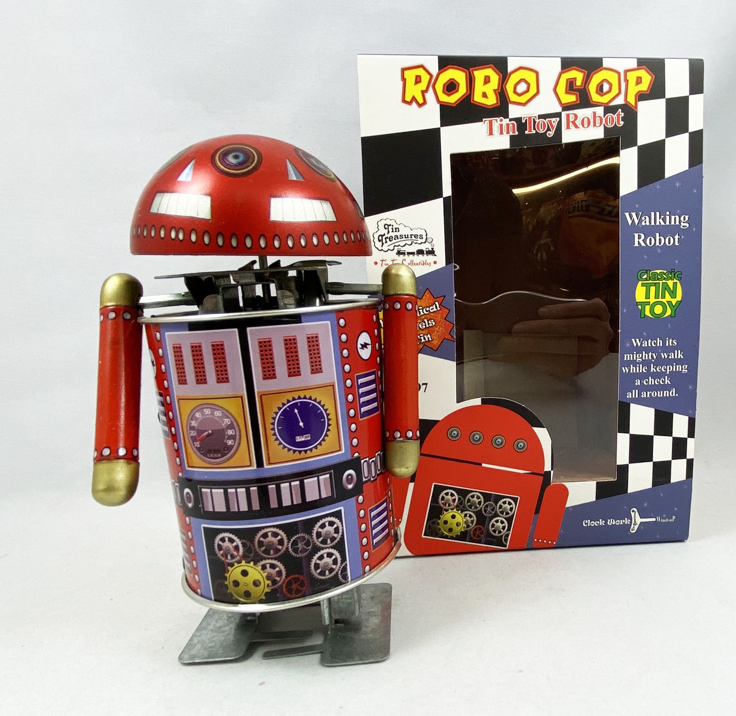 Robo Cop Tin Toy Windup Google Droid by Welby Toys 