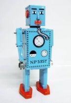 Robot - Mechanical Walking Tin Robot - Robot Lilliput (Q.S.H.) blue