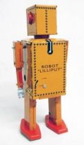 Robot - Mechanical Walking Tin Robot - Robot Lilliput (Q.S.H.) orange