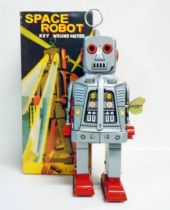 Robot - Mechanical Walking Tin Robot - Space Robot (sparkling) silver