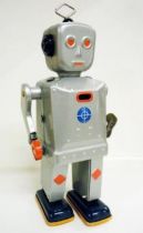 FREE SHIPPING SPARKLING MIKE ROBOT WINDUP TIN TOY SCHYLLING SALE! 