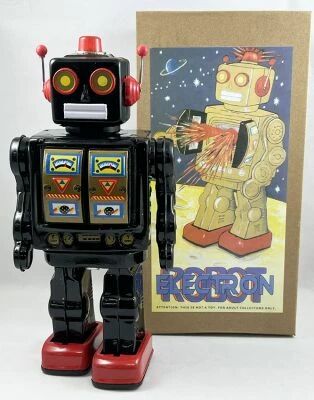 Robot - Robot Marcheur � Pile en T�le - Electron Robot (noir) ME101