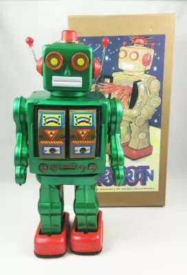 Robot - Robot Marcheur � Pile en T�le - Electron Robot (vert) ME100G