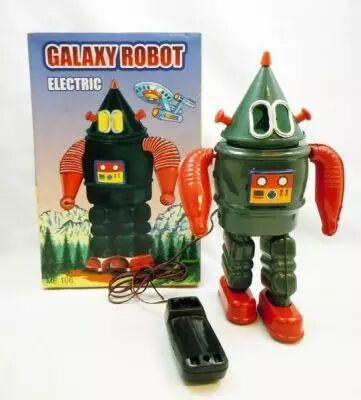 Robot - Robot Marcheur � Pile en T�le - Galaxy Robot vers. vert (SUPT)