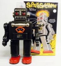 Robot - Robot Marcheur à Pile en Tôle - Smoking Space Man (Ha Ha Toys) noir