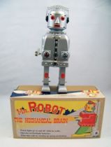 Robot - Robot Marcheur Mécanique & à Pile en Tôle - Mr. Robot the Mechanical Brain (Ha Ha Toys) 01