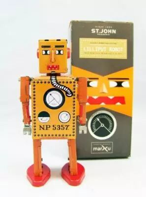 Robot - Robot Marcheur M�canique en T�le - Lilliput Robot (St.John Tin Toy)