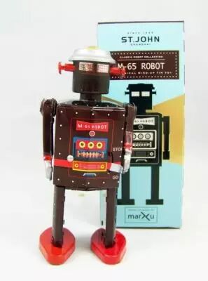 Robot - Robot Marcheur Mécanique en Tôle - Atomic Robot Man Rouge (St