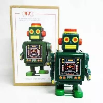 Robot - Robot Marcheur M�canique en T�le - Mechanical Robot Vert (N.R.)