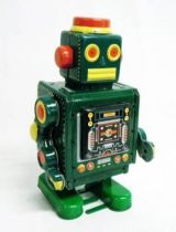 Robot - Robot Marcheur Mécanique en Tôle - Mechanical Robot Vert (N.R.)
