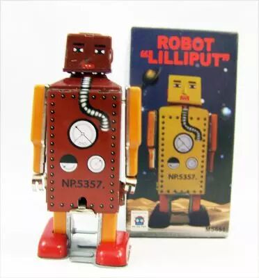 Robot - Robot Marcheur M�canique en T�le - Mini Robot Lilliput (Ha Ha Toy)