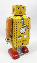 Robot - Robot Marcheur Mécanique en Tôle - Mini Robot Lilliput Jaune (Ha Ha Toy) MS651