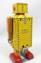 Robot - Robot Marcheur Mécanique en Tôle - Mini Robot Lilliput Jaune (Ha Ha Toy) MS651