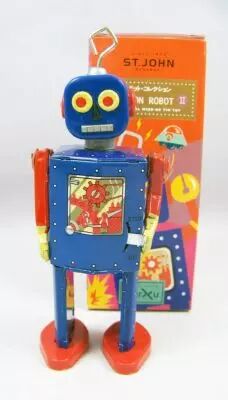 Robot - Robot Marcheur M�canique en T�le - Neutron Robot II (St.John Tin Toy) 01